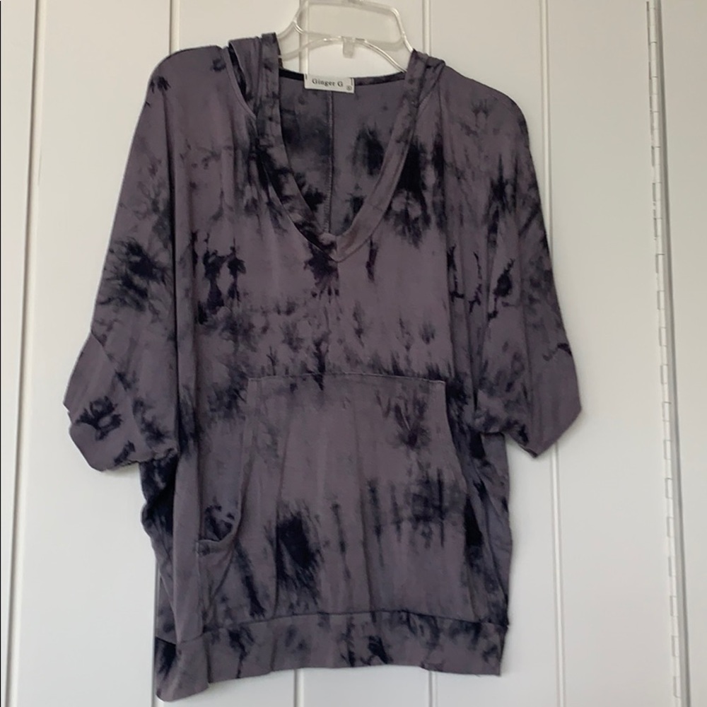 Tie dye top with hoody